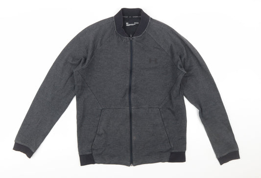 Under Armour Men's Dark Grey Full Zip Sweatshirt Size L Fitted