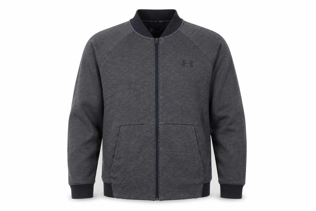 Under Armour Men's Dark Grey Full Zip Sweatshirt Size L Fitted