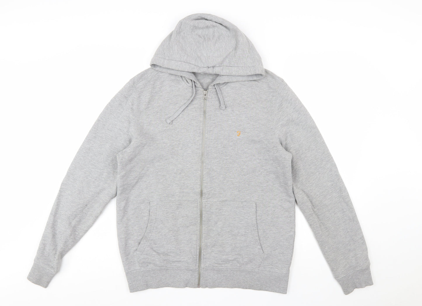 Farah Men's Grey Full Zip Hoodie Size M Regular Fit