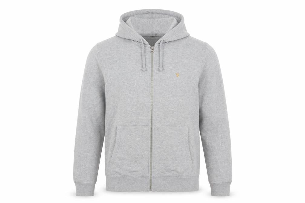 Farah Men's Grey Full Zip Hoodie Size M Regular Fit