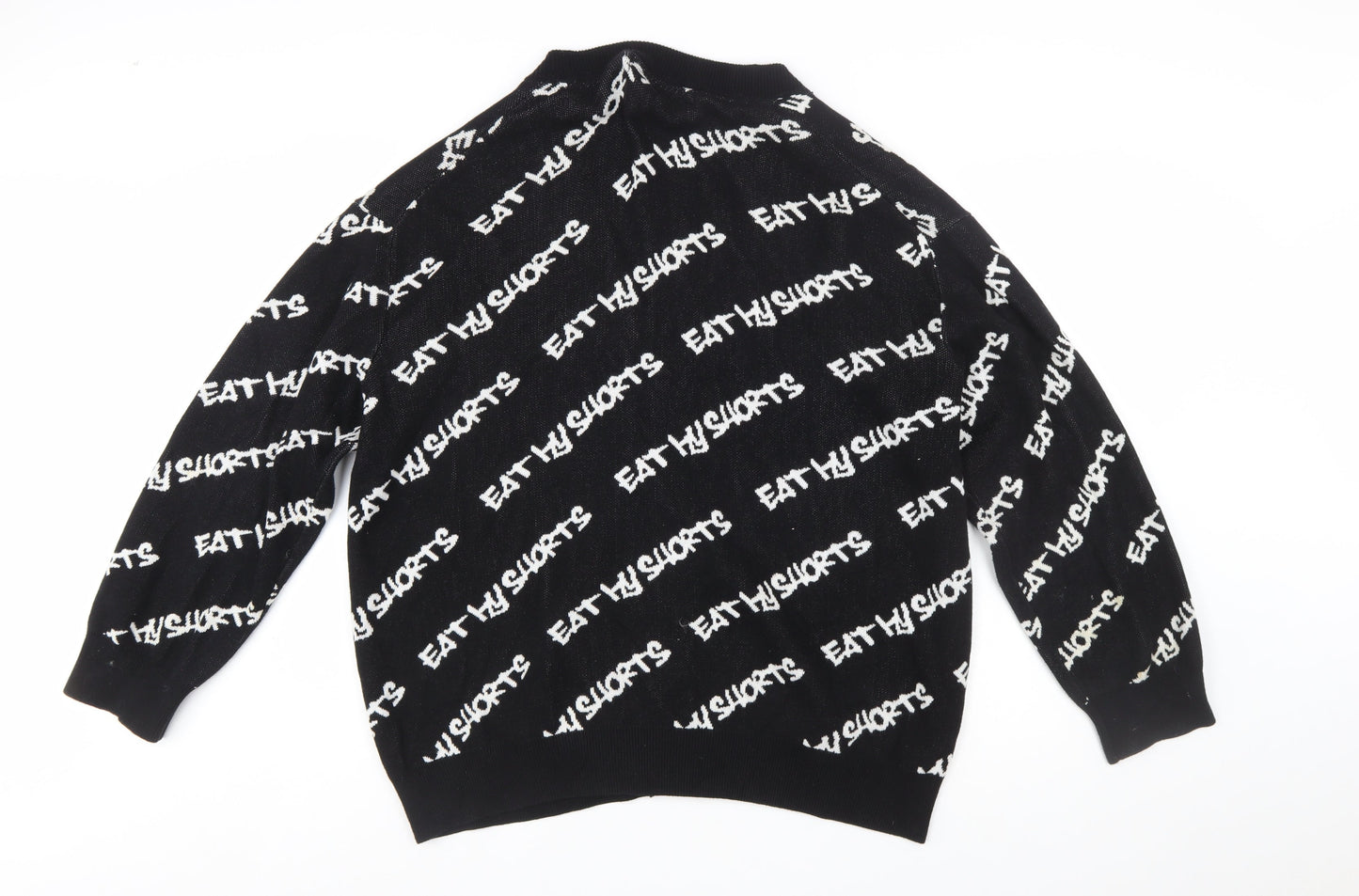 H&M Men Black XL Bart Simpson Eat My Shorts Cardigan