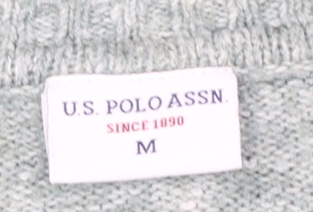 U.S. Polo Assn. Women's Grey Knit Crew Neck Jumper Size M