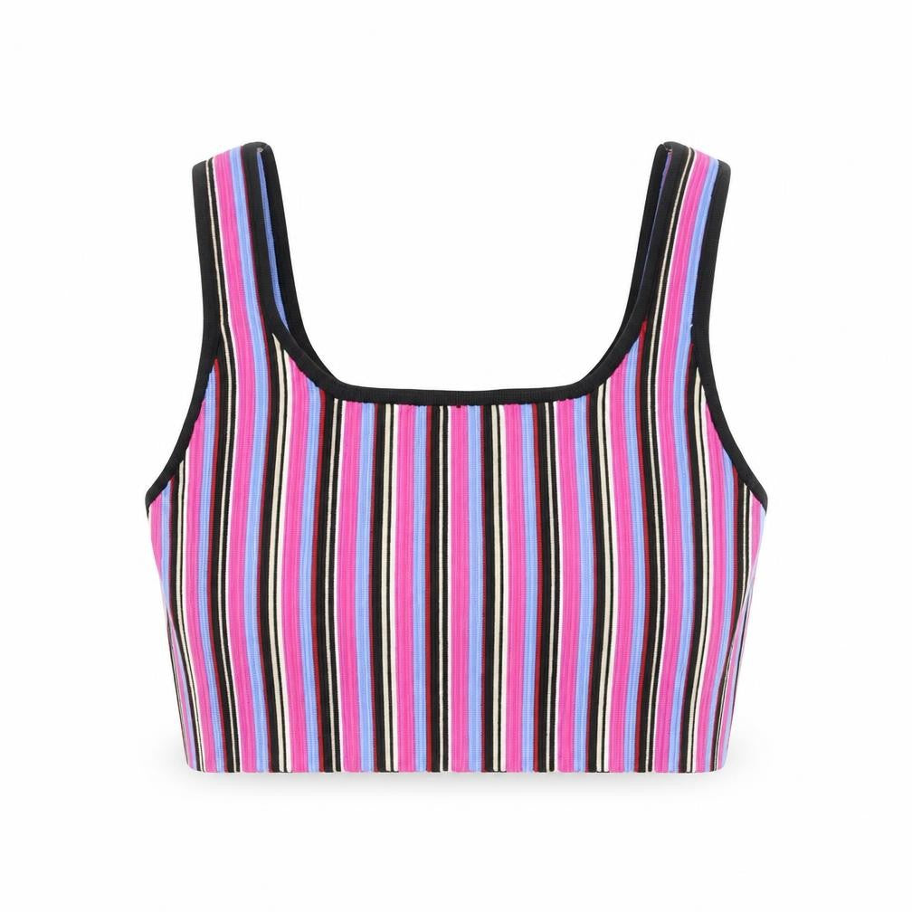 Glassons Womens Multicoloured Striped Cropped Tank Top M