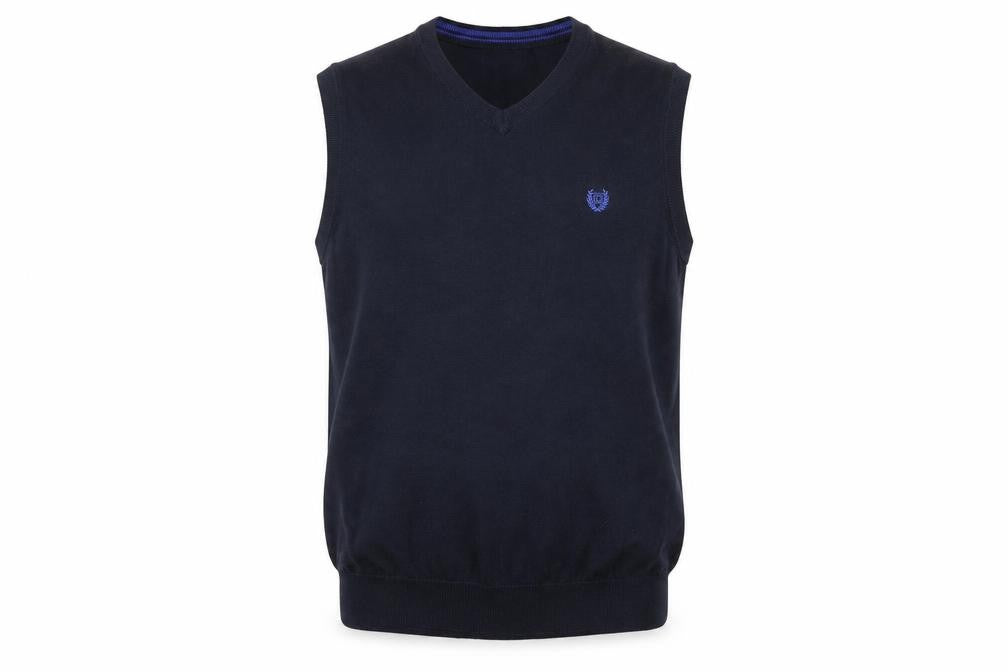 Chaps Men's Blue Cotton Sleeveless V-Neck Knit Vest L