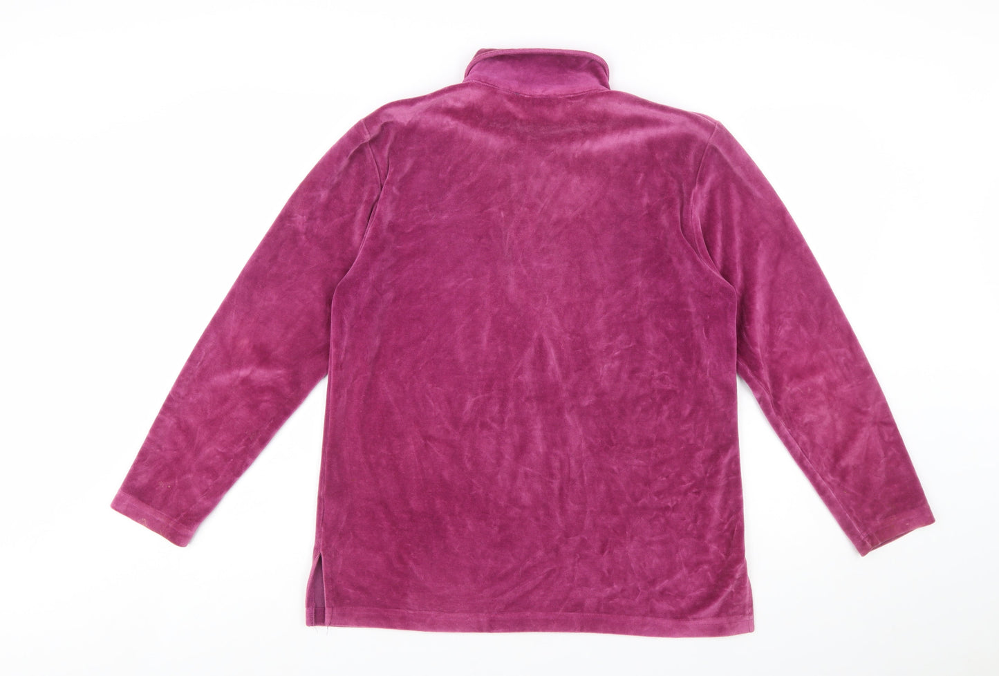Damart Women’s Purple Velour Long Sleeve Henley Sweatshirt Size 12/14
