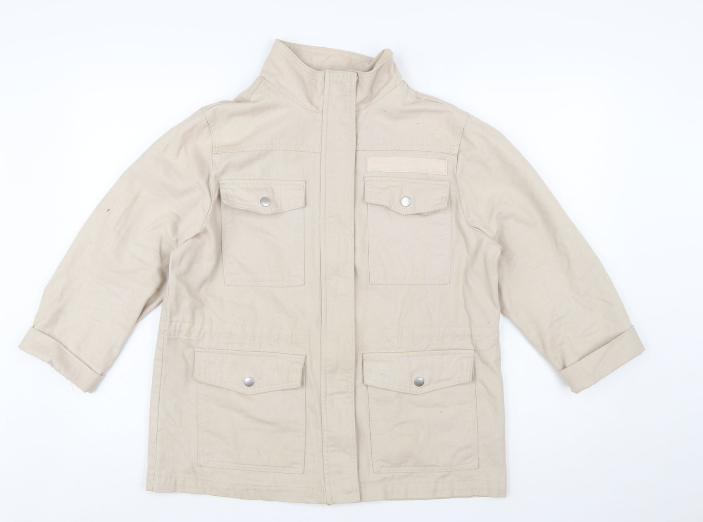 New Look Women Beige Cotton Utility Jacket UK 12