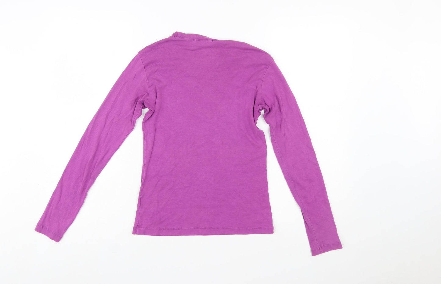 GAP Women's Purple Long Sleeve Cotton Crew Neck Top Size S