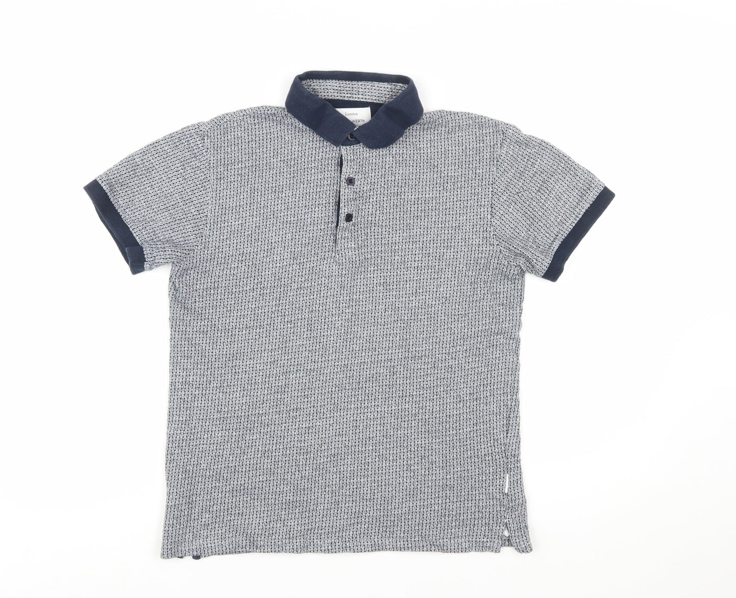 Peter Werth Men's Blue Short Sleeve Cotton Polo Shirt Size M