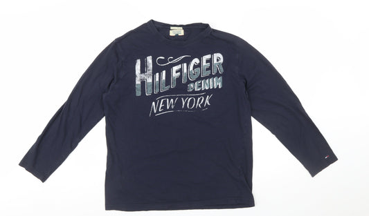 Tommy Hilfiger Women’s Blue Long Sleeve Cotton T-Shirt XL