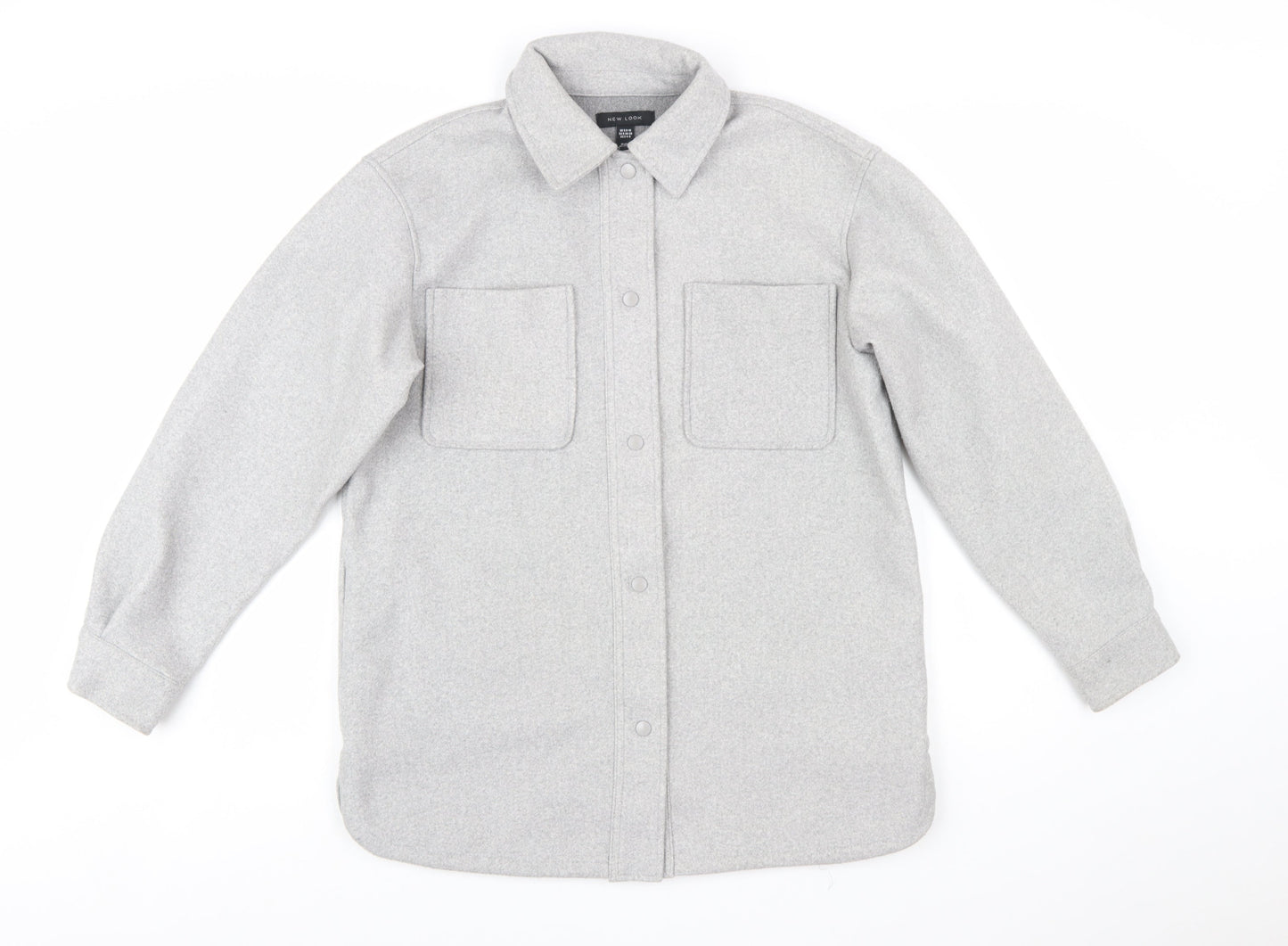 New Look Women Grey Regular Fit Shirt Jacket Size S