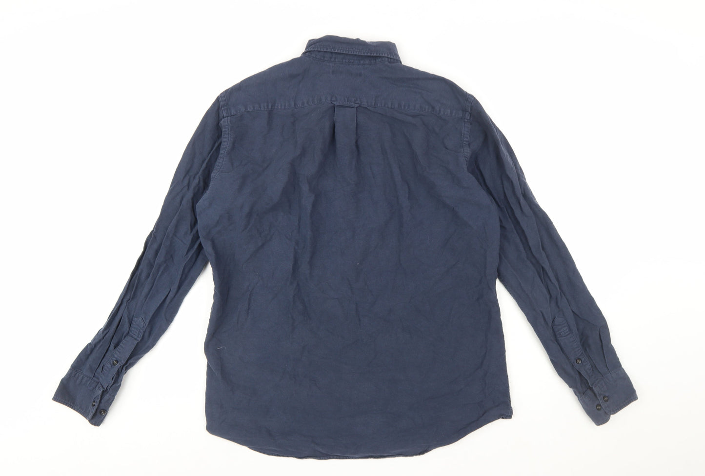 Uniqlo Men's Blue Regular Fit Long Sleeve Button-Up Shirt M