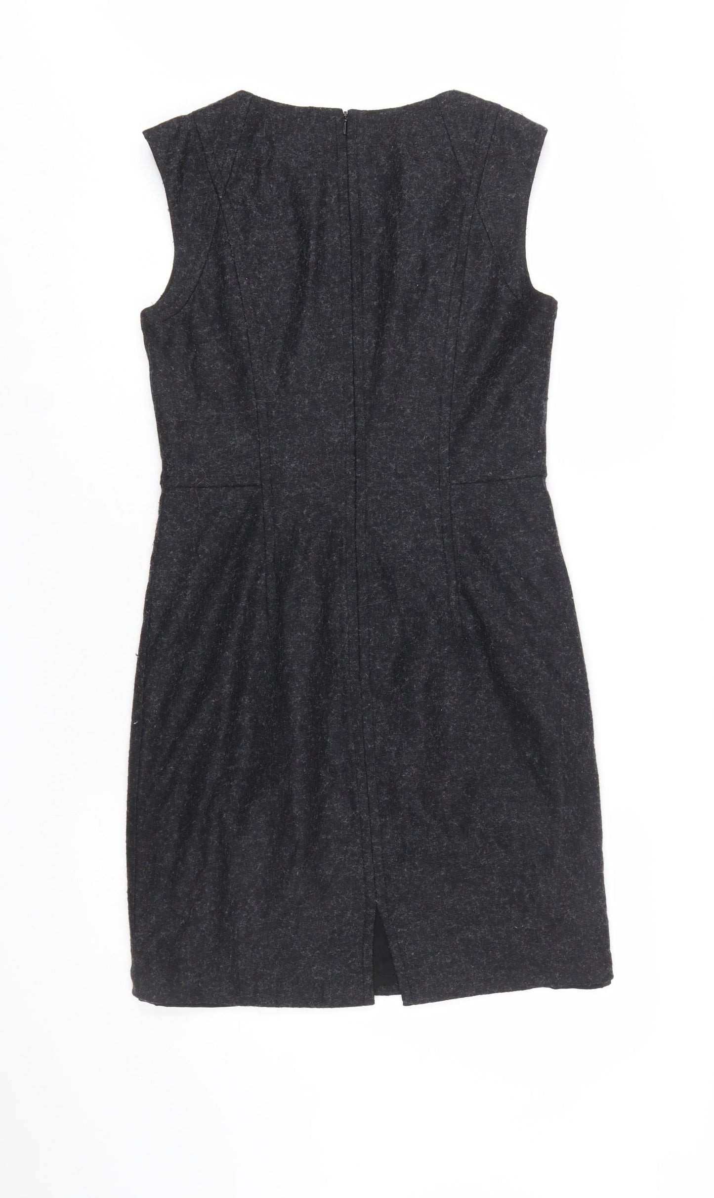 Hobbs Women Black Wool Blend Sleeveless Sheath Dress UK 10