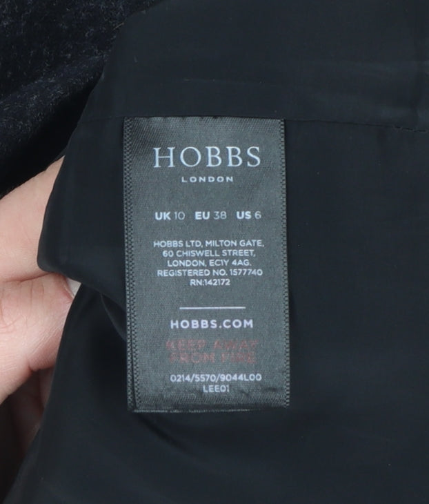 Hobbs Women Black Wool Blend Sleeveless Sheath Dress UK 10