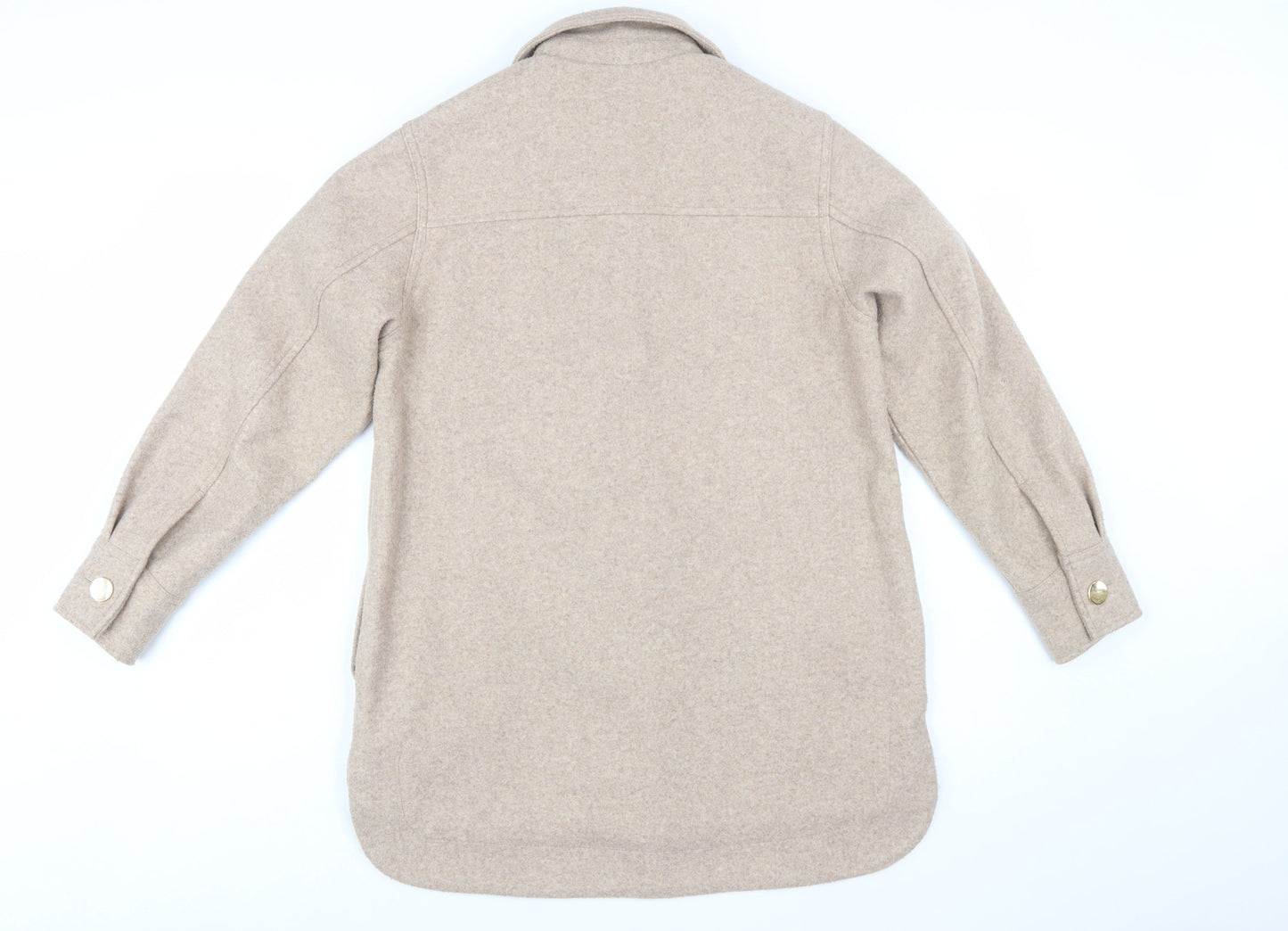 Next Petite Women’s Beige Button Up Mid-Length Jacket Size 14
