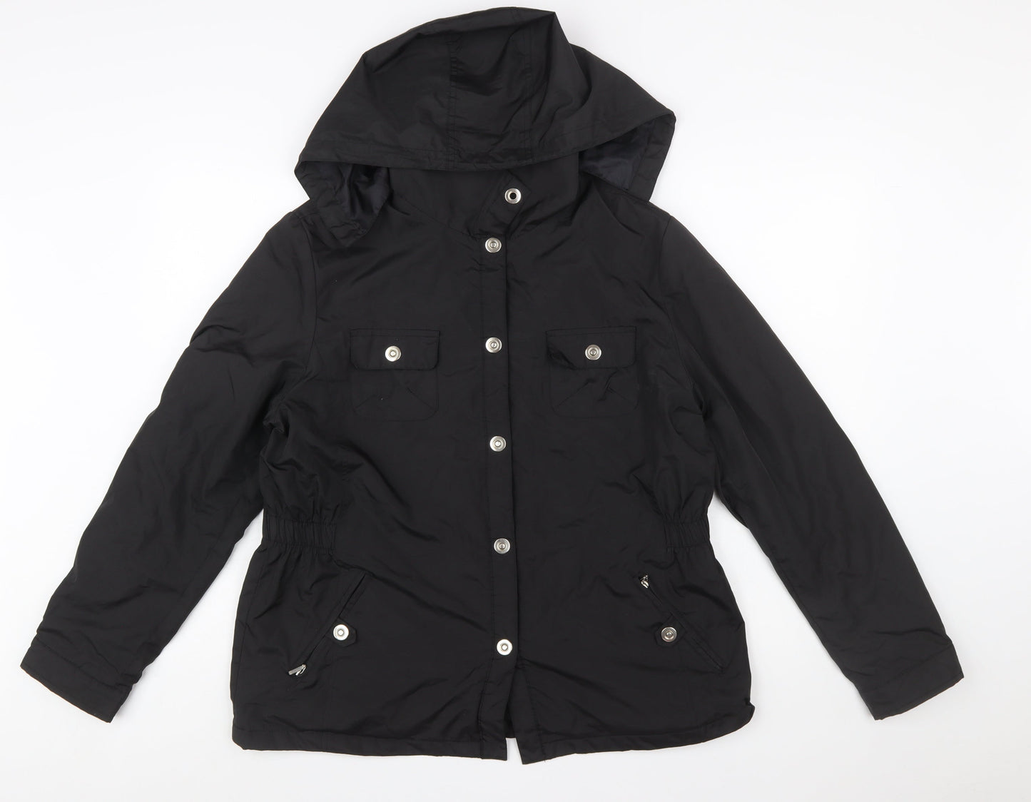 Dunnes Stores Women's Black Hooded Parka Jacket Size 14