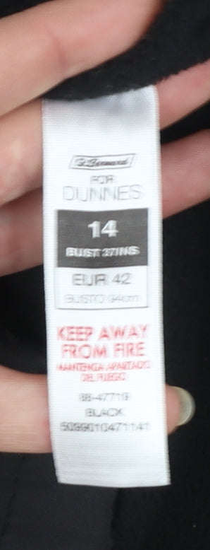 Dunnes Stores Women's Black Hooded Parka Jacket Size 14