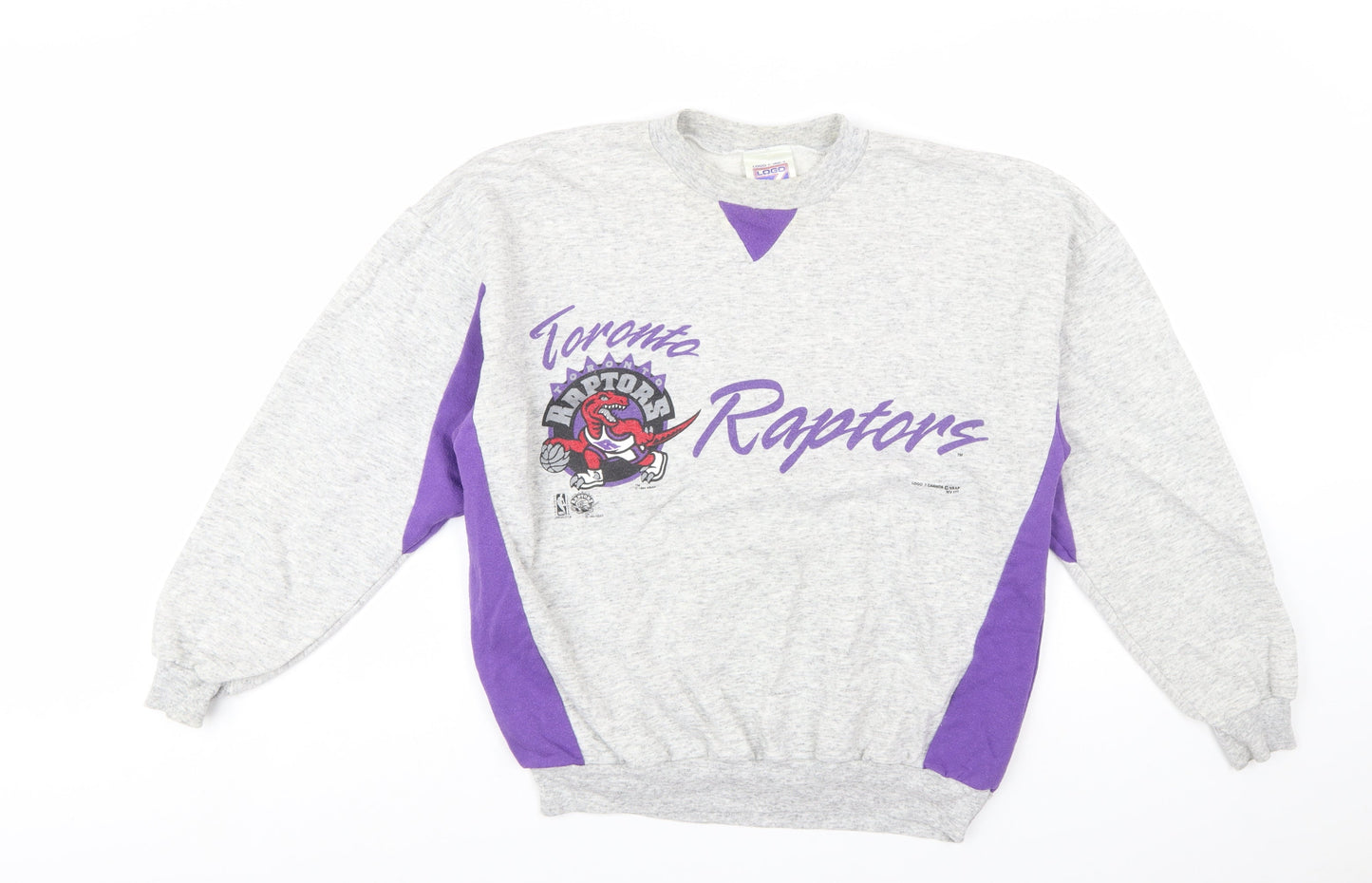 Logo 7 Men's Grey Toronto Raptors Sweatshirt M Pullover Vintage NBA