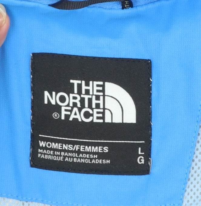 The North Face Women's Blue Hooded Lightweight Rain Jacket L