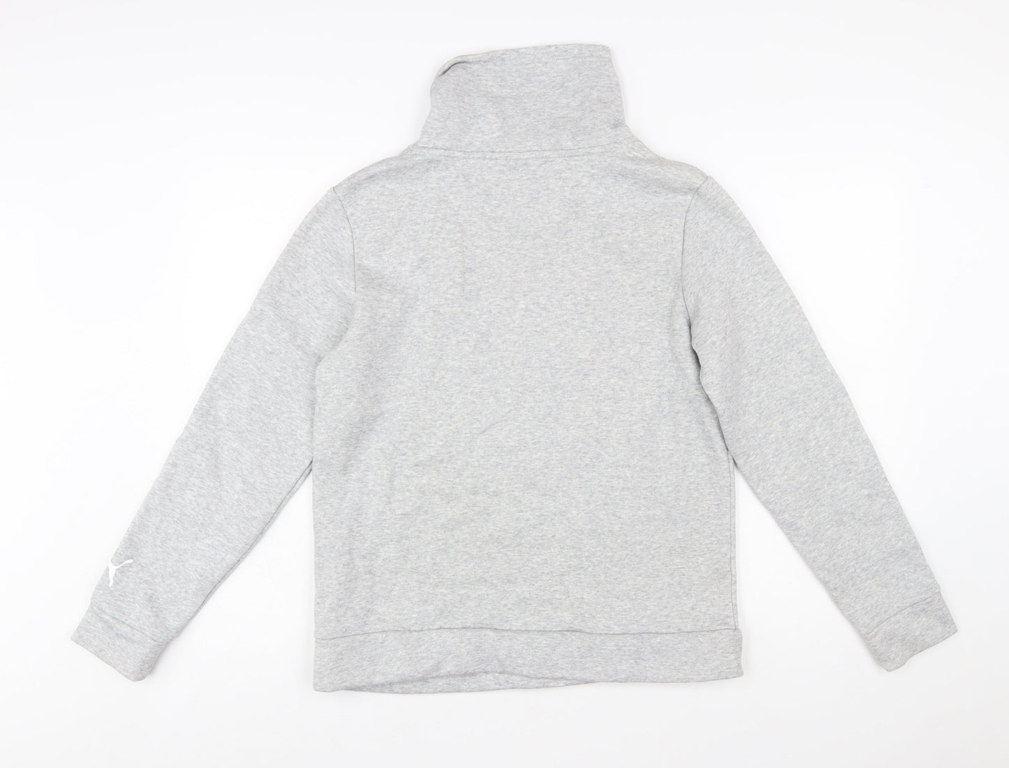 Puma Women Grey Medium Pullover Sweatshirt with Logo
