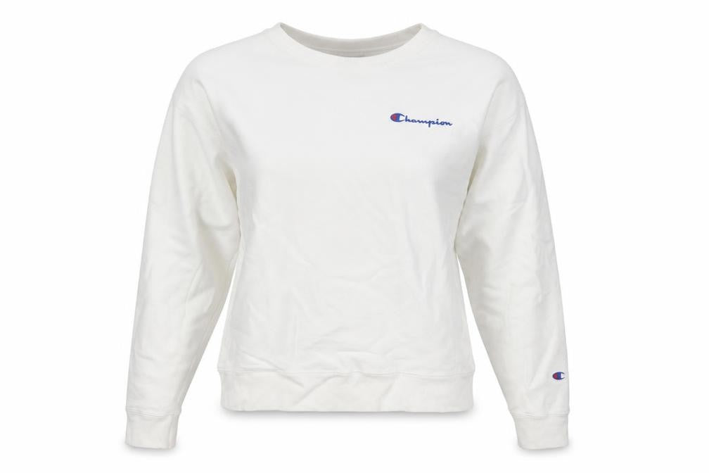 Champion Women White Large Reverse Weave Pullover Sweatshirt