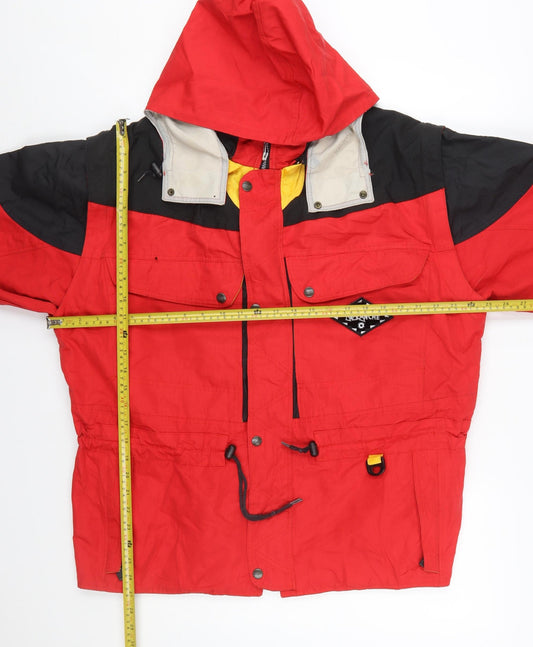 Avalanche Men’s Red Nylon Anorak Hooded Outdoor Jacket Size S