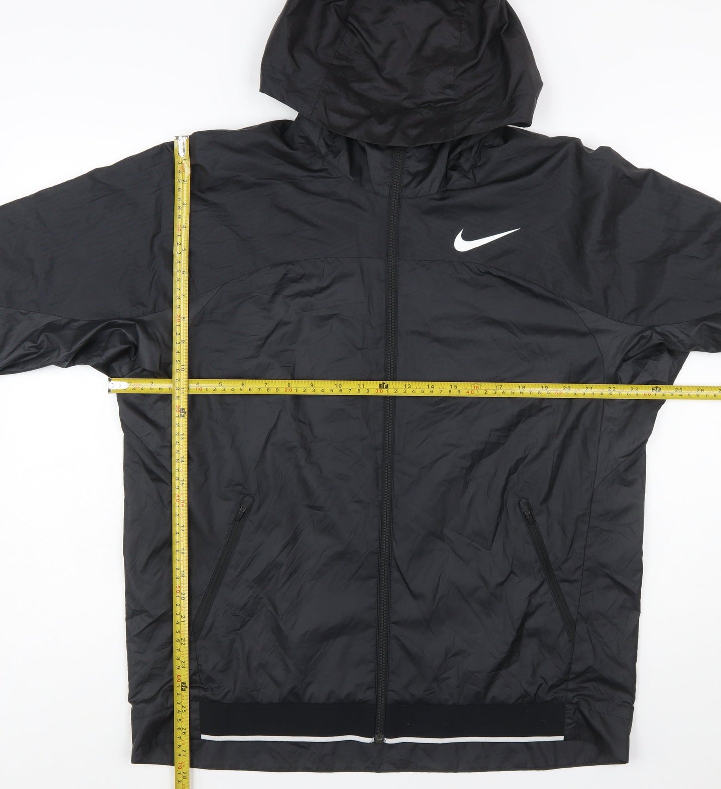 Nike Men's Black Dri-FIT Windbreaker Hooded Jacket Size L