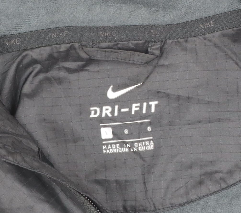 Nike Men's Black Dri-FIT Windbreaker Hooded Jacket Size L