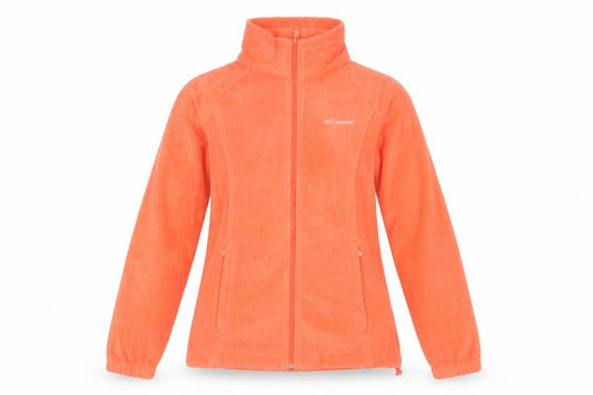 Columbia Womens Orange Fleece Full Zip Jacket Size M