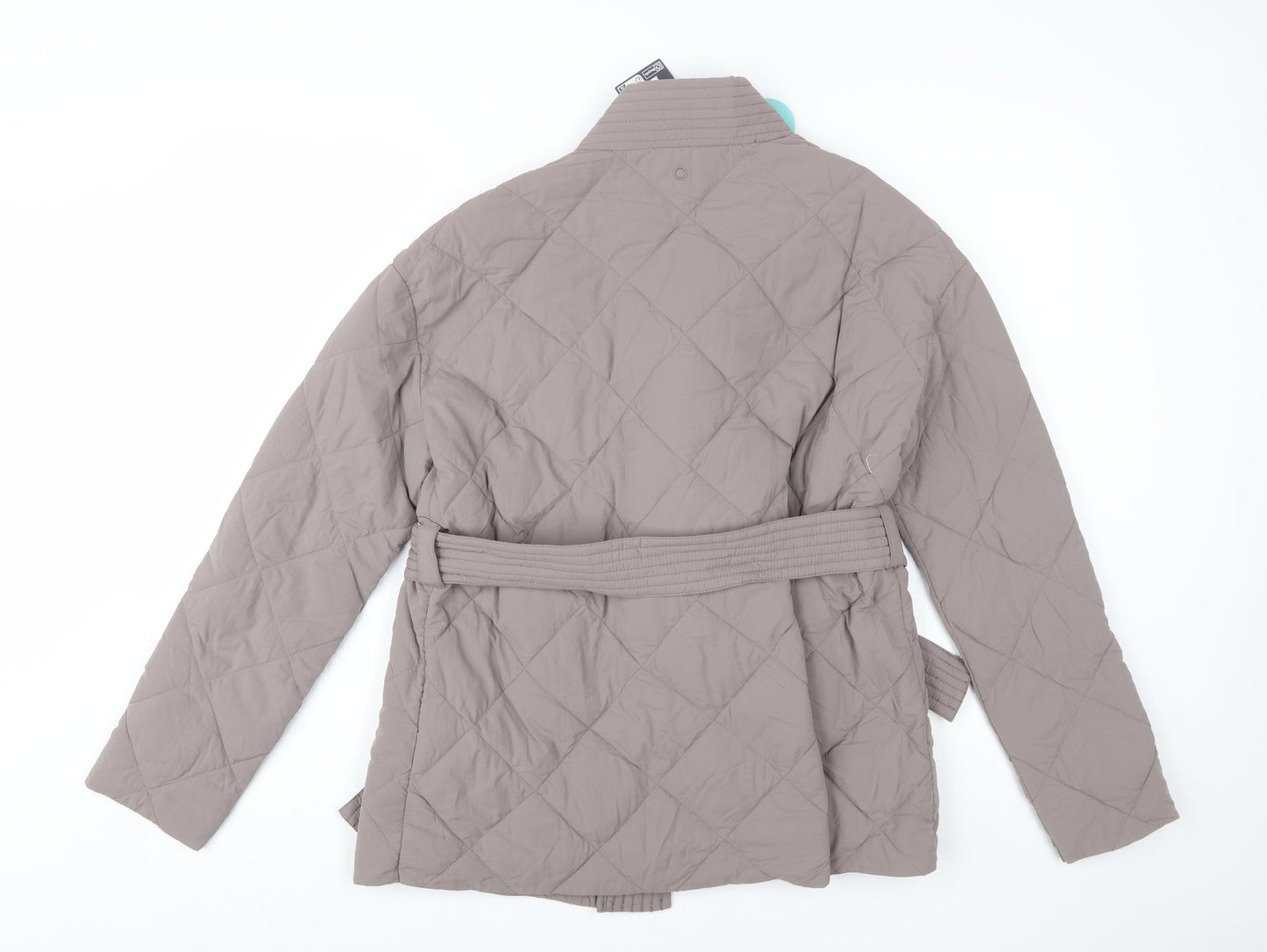 Marks and Spencer Women Brown Quilted Belted Jacket Size 6