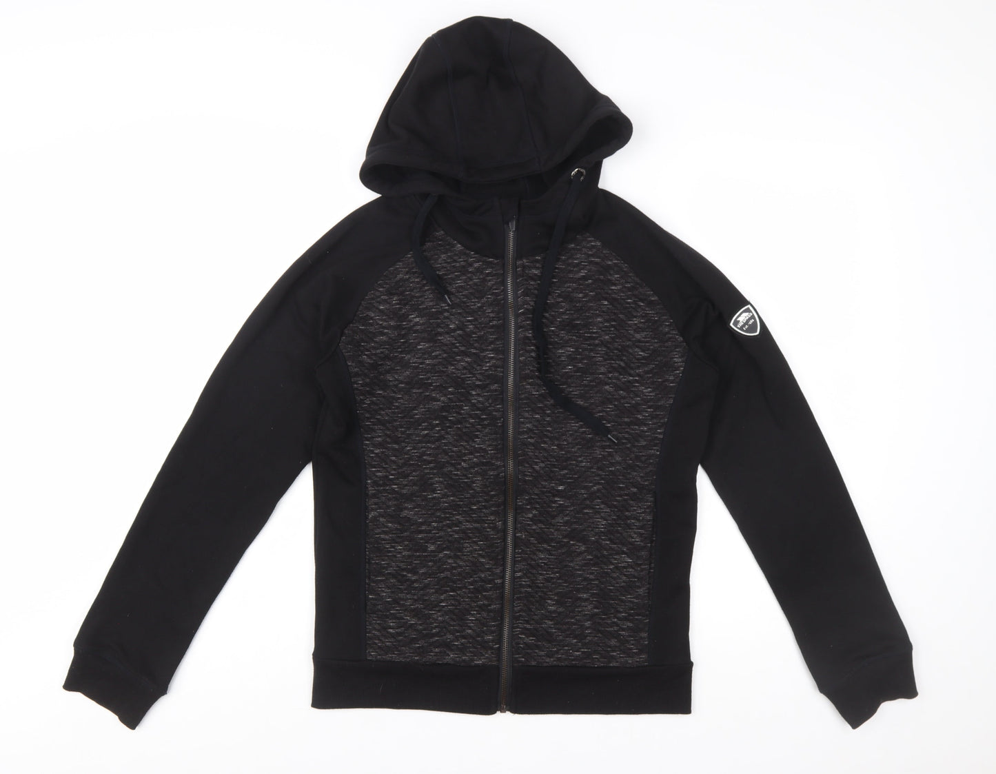 Trespass Womens Black Full Zip Hoodie UK 10 Polyester Blend