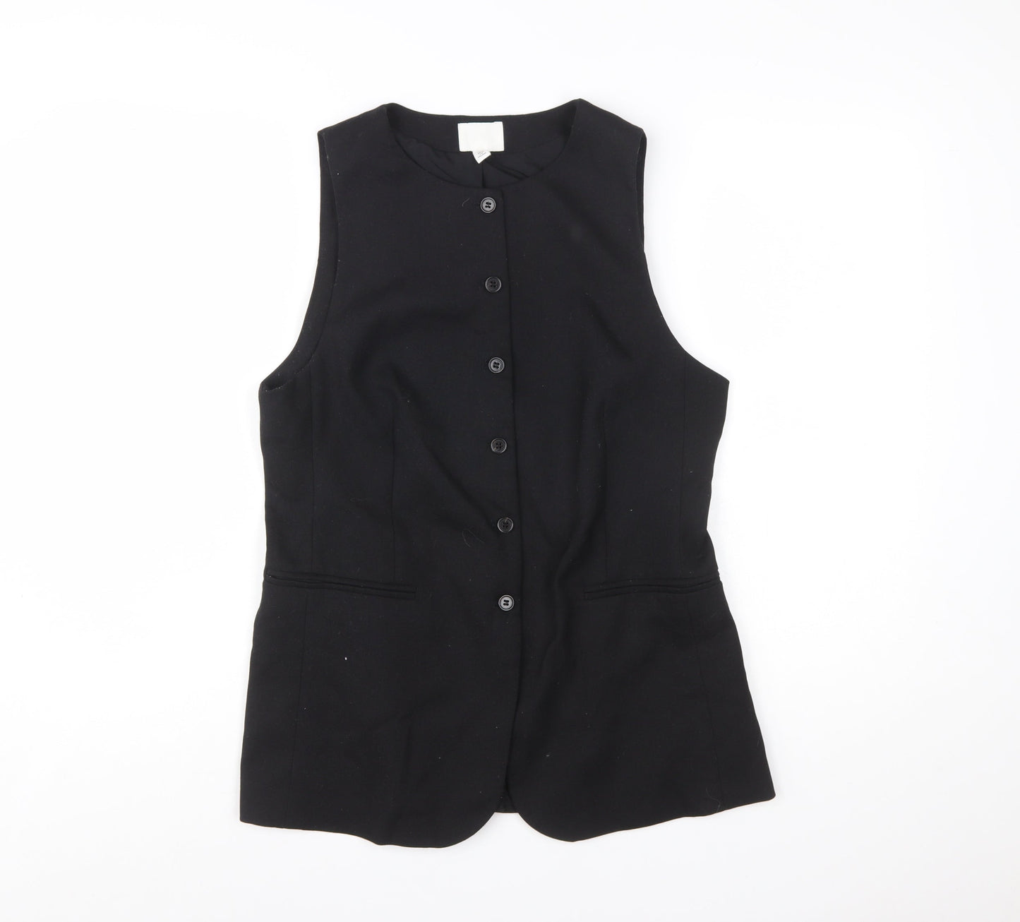 H&M Women Black Size 14 Sleeveless Suit Waistcoat Classic Tailored