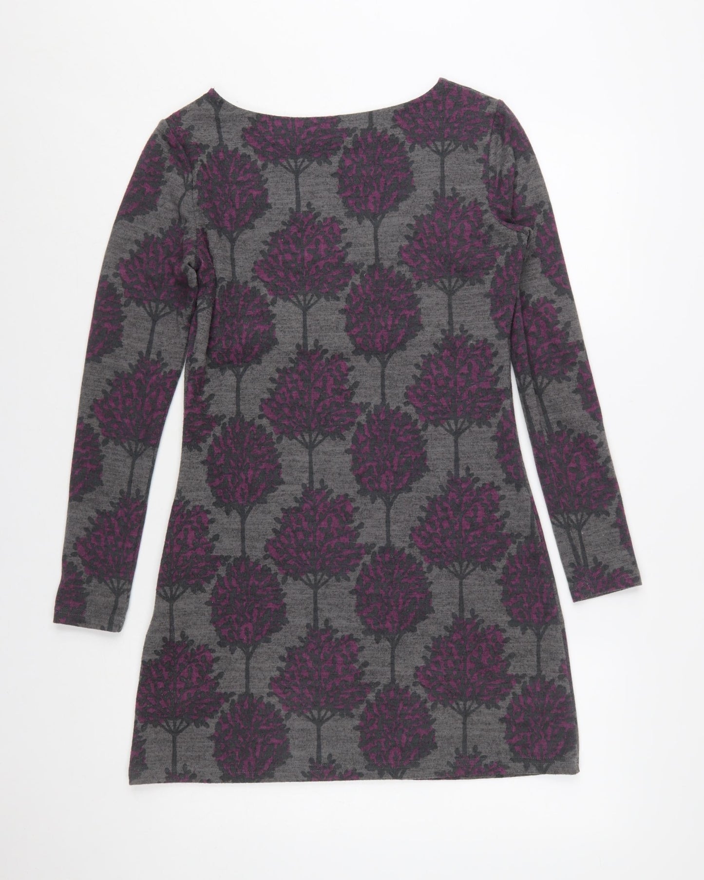 Lily & Me Women’s Grey Tree Print Shift Dress Size 8 Long Sleeve