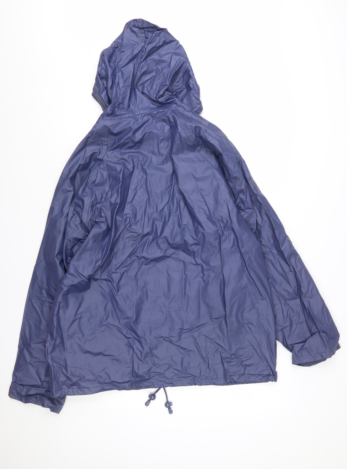 Thermal-Slicks Men’s Blue Waterproof Hooded Rain Coat Jacket L