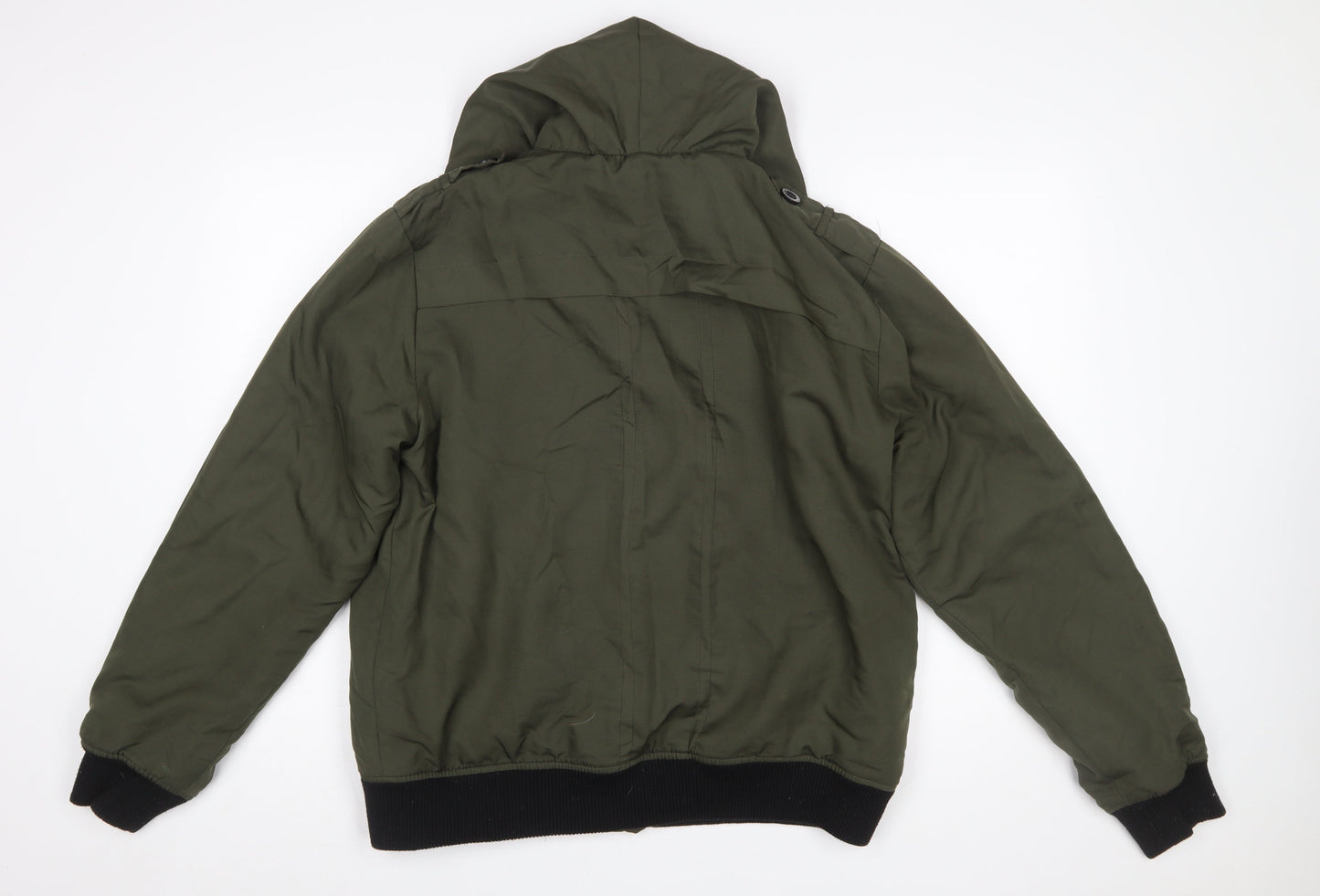 Kangol Mens Green XL Bomber Jacket Hooded Black Label Edition