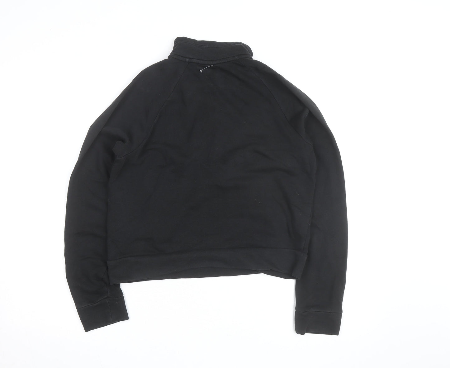 Puma Girls Black Fleece 1/4 Zip Pullover Sweatshirt L Regular Fit