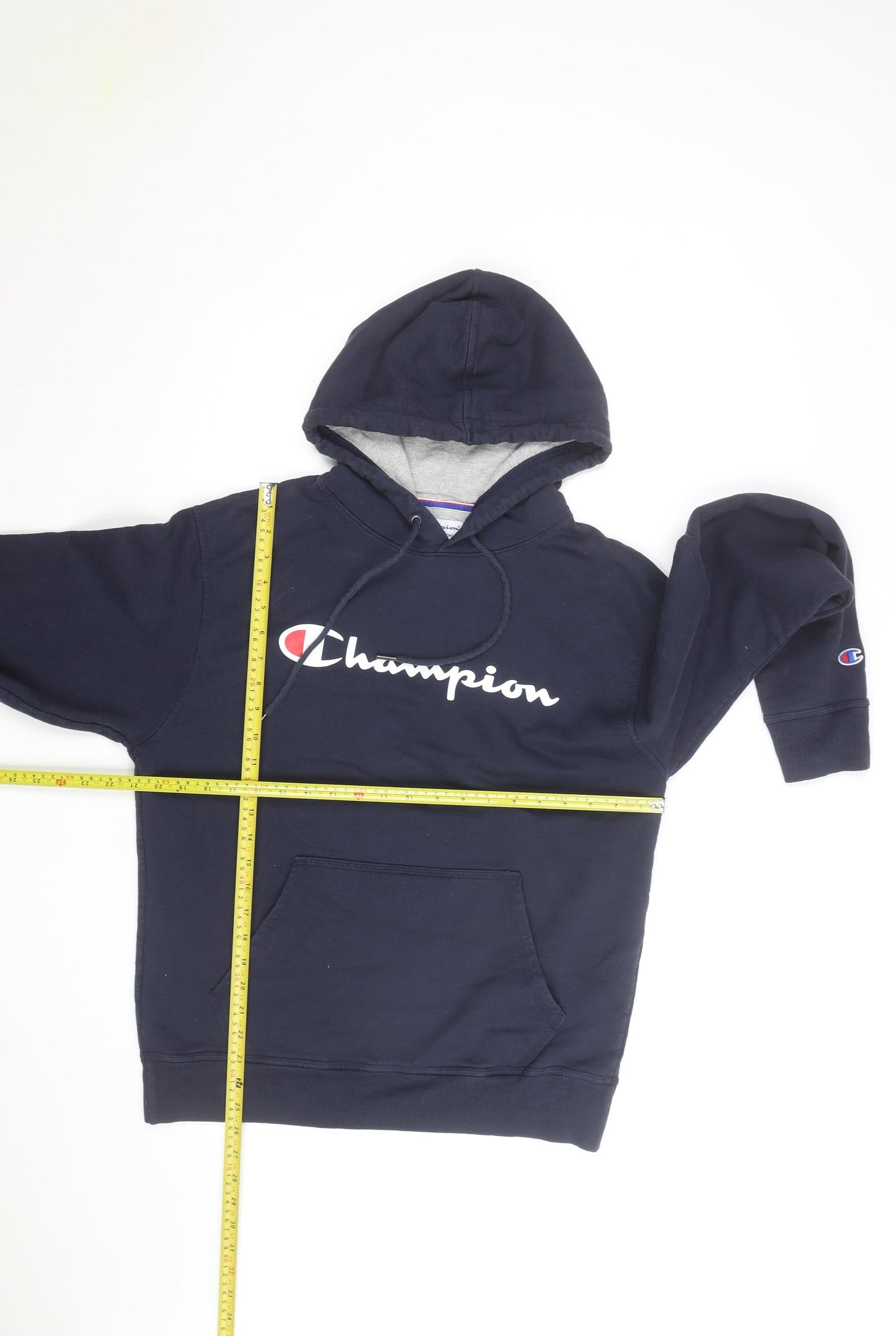 Champion Men’s Blue Pullover Hoodie Medium Logo Fleece Sweatshirt