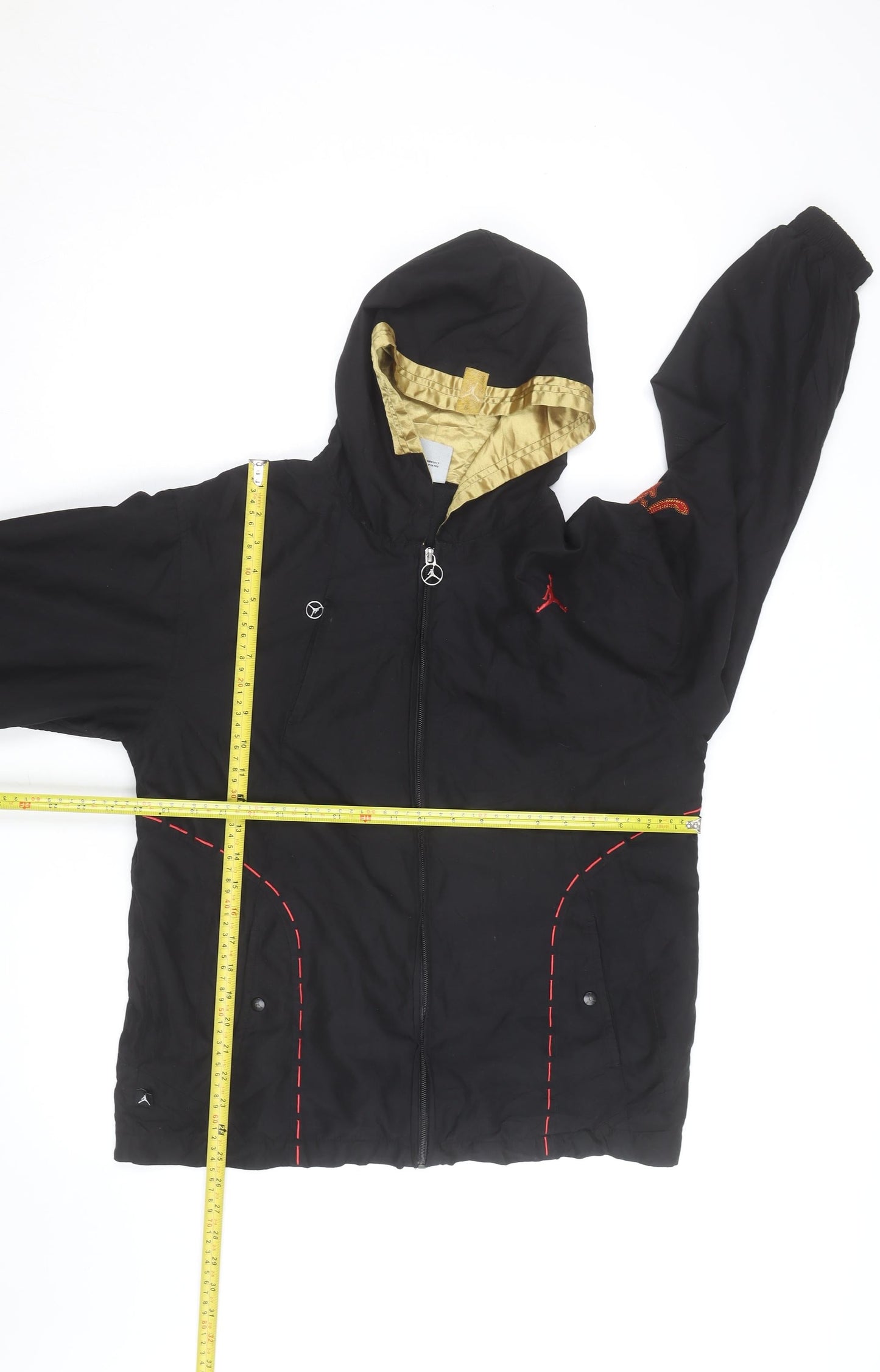 Jordan Men's Black Hooded Windbreaker Jacket M Sports Lined