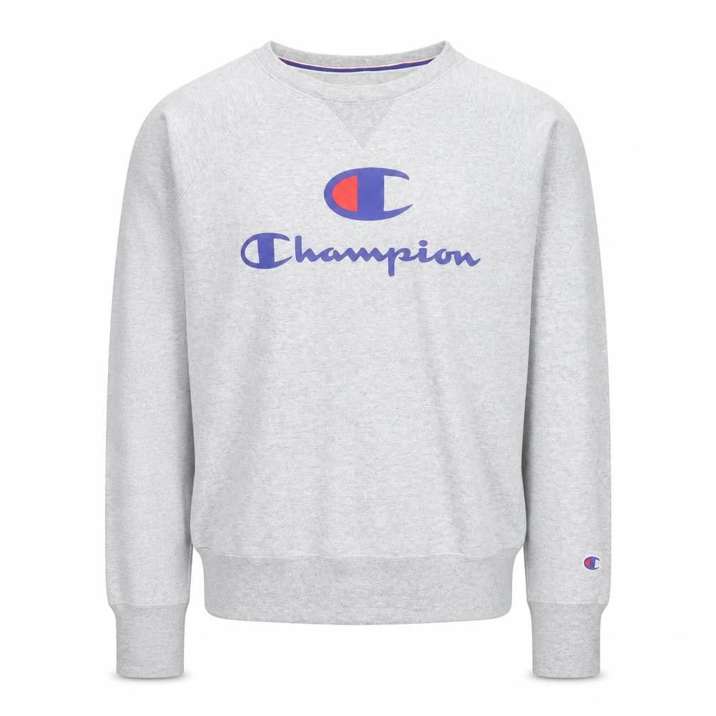 Champion Men's Grey Logo Pullover Sweatshirt Size L