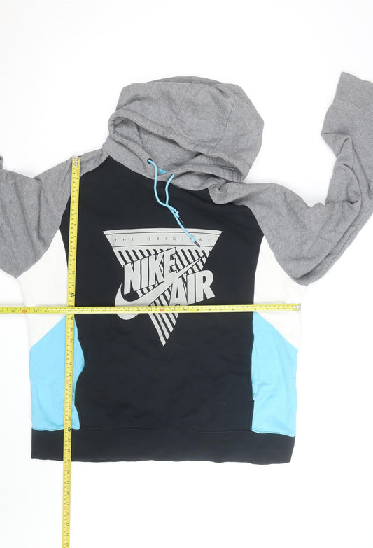 Nike Men's Black Grey XL Pullover Hoodie Graphic Sportswear