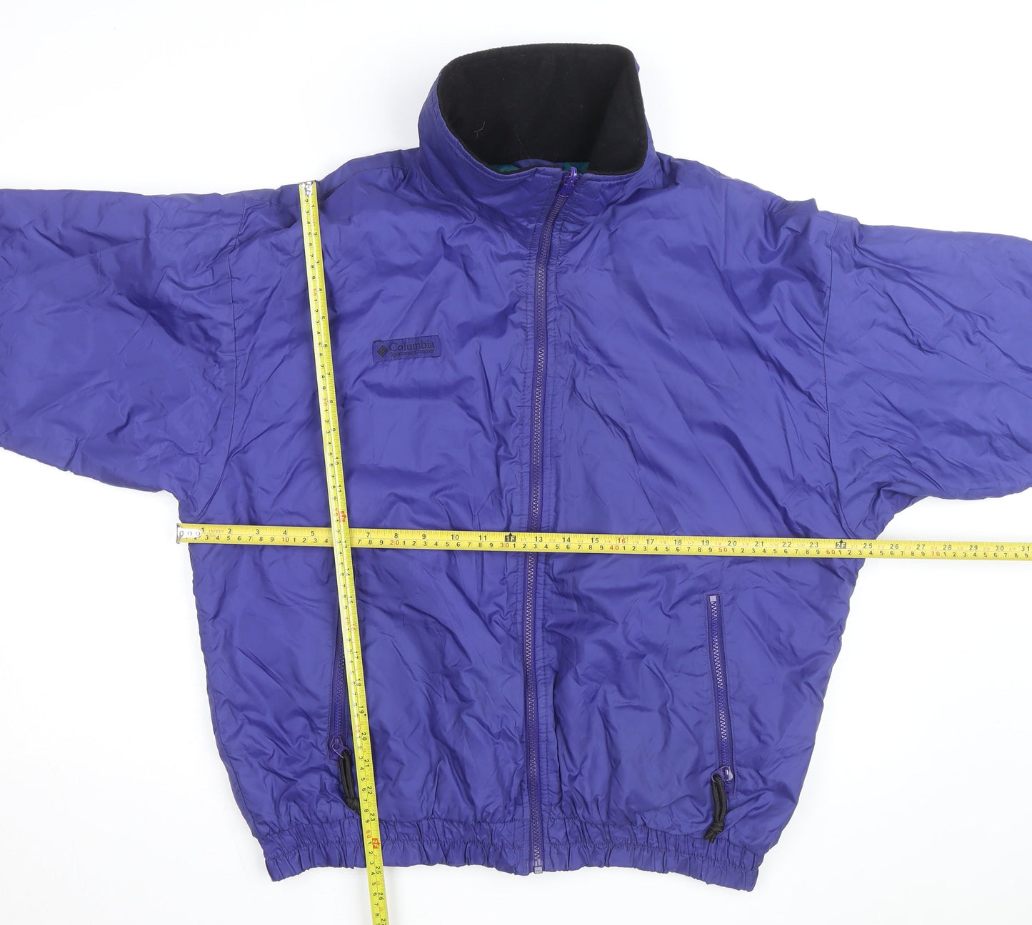 Columbia Mens Blue L Puffer Jacket Nylon Outdoor Full Zip Winter Coat