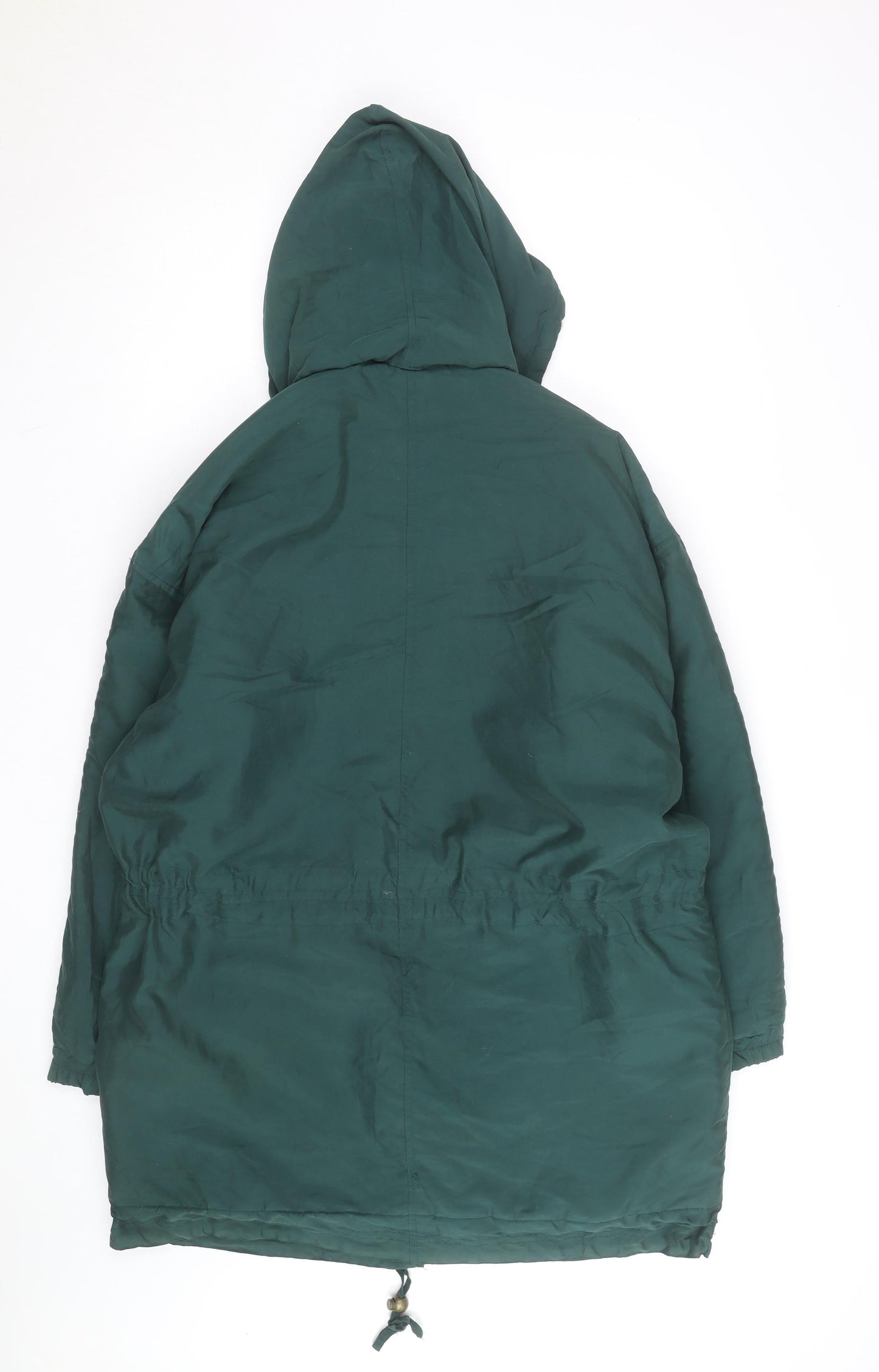 Suzanne Grae Unisex Green Hooded Parka Coat Size L Polyester Cotton