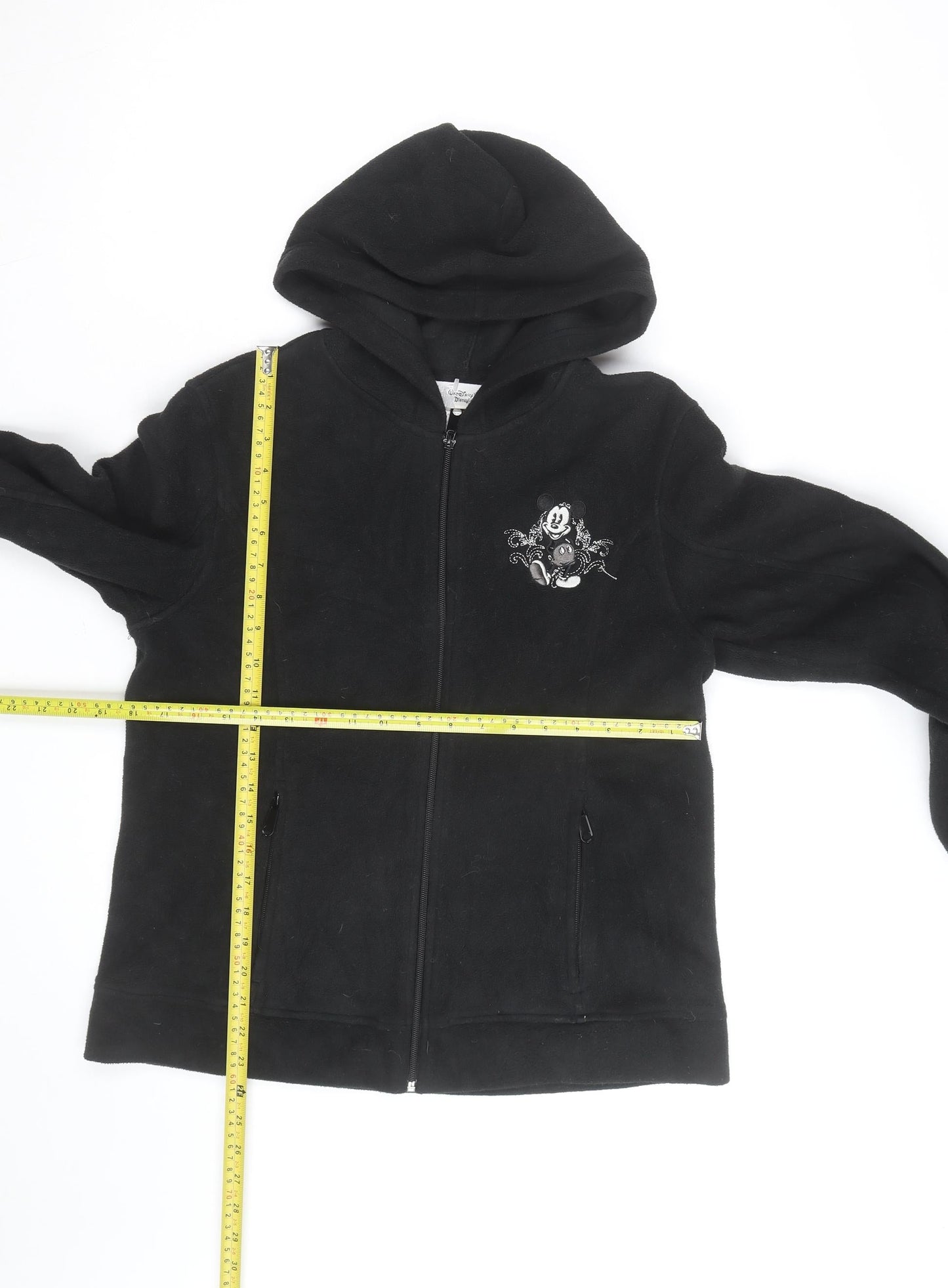Disney Unisex Black Full Zip Fleece Hoodie M Mickey Mouse