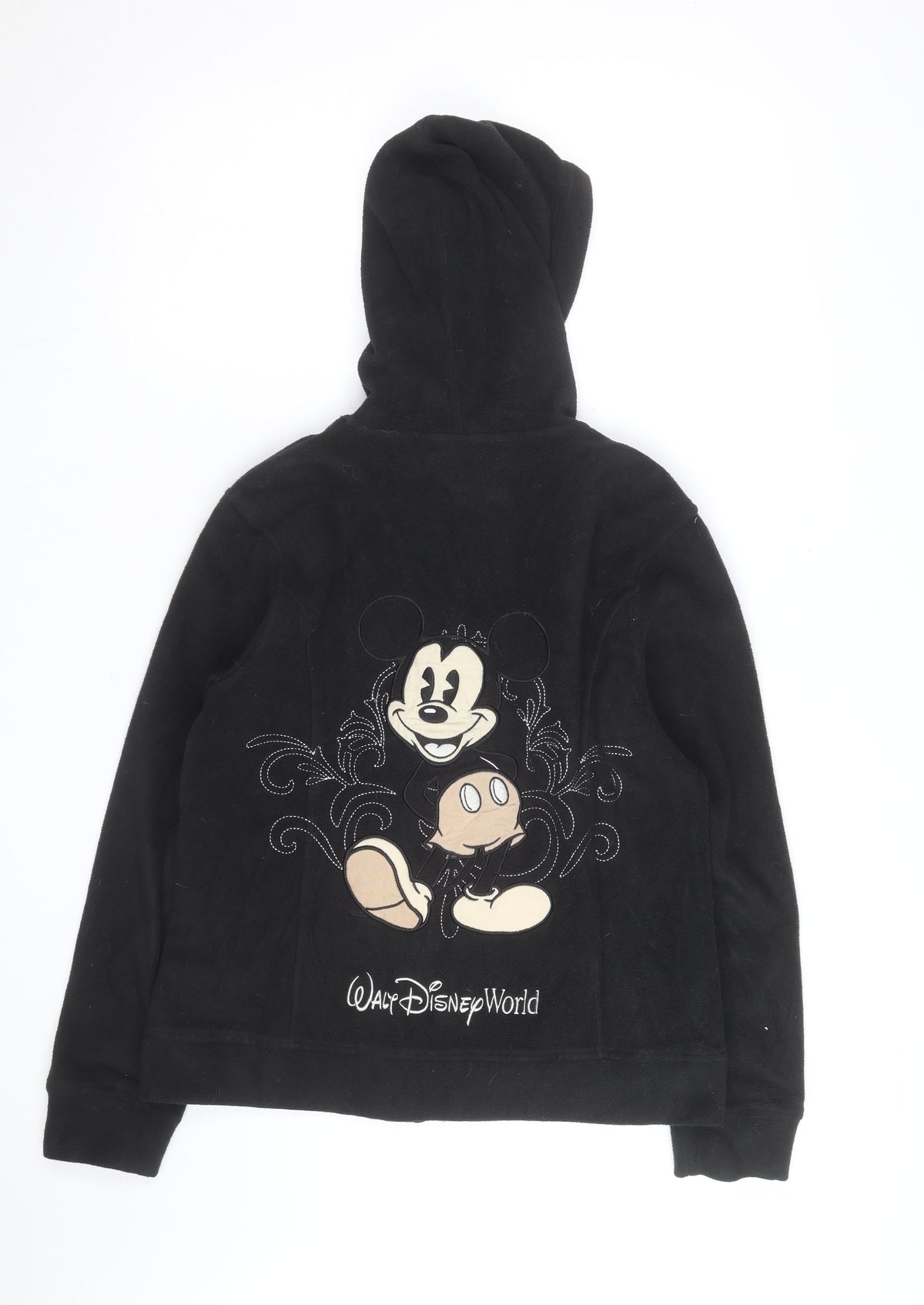 Disney Unisex Black Full Zip Fleece Hoodie M Mickey Mouse