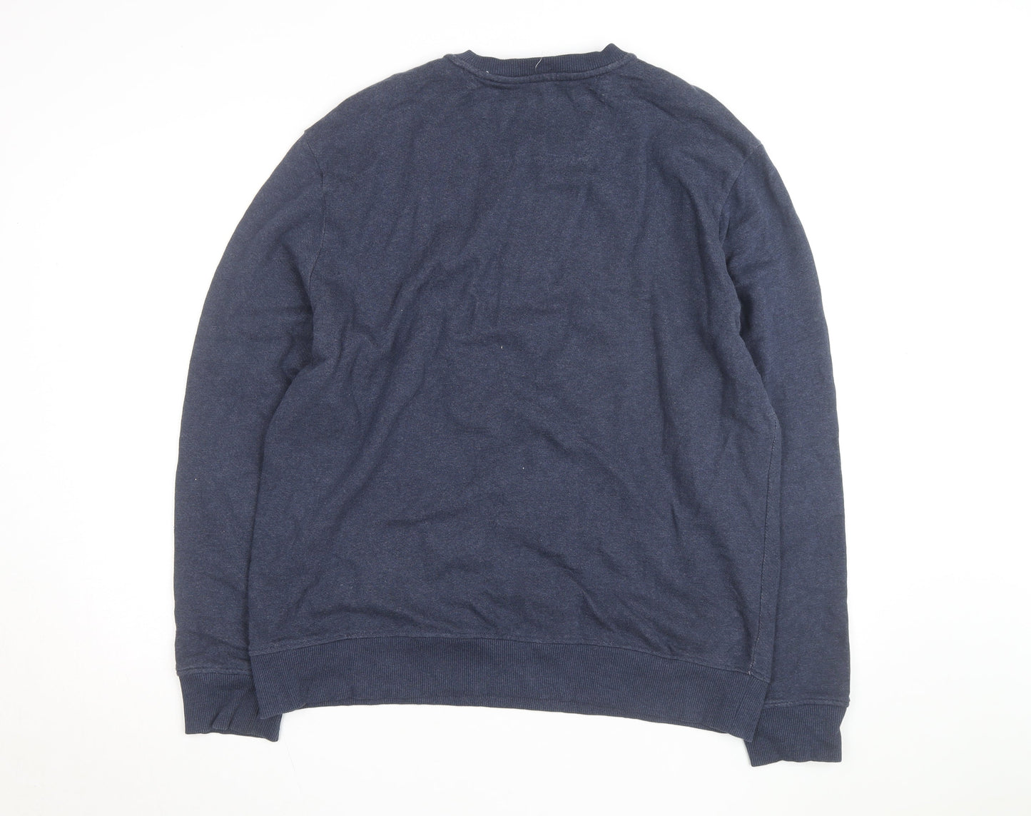 Calvin Klein Jeans Men's Blue Logo Crew Neck Pullover Sweatshirt L