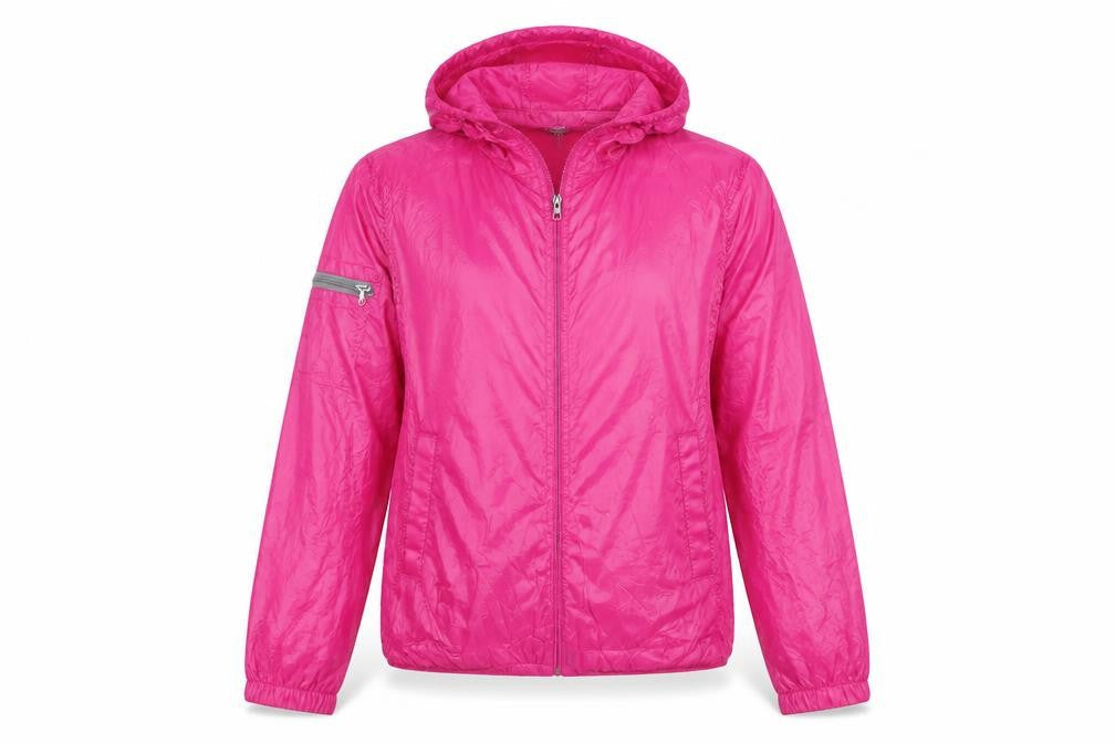 Faded Glory Women's Pink Hooded Windbreaker Jacket Size M