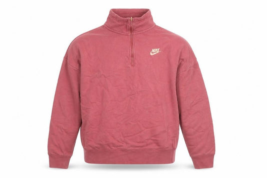 Nike Men's Red 1/4 Zip Mock Neck Oversized Sweatshirt Size S