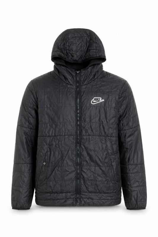 Nike Men's Black Hooded Puffer Jacket Size S Polyester Lined