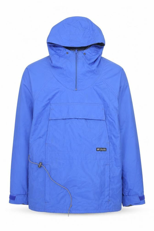 Columbia Men's Blue Nylon Hooded Anorak Jacket Size L Outdoor