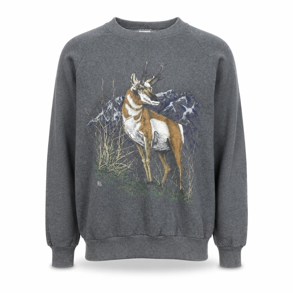 Jerzees Men’s Grey XL Graphic Animal Nature Pullover Sweatshirt