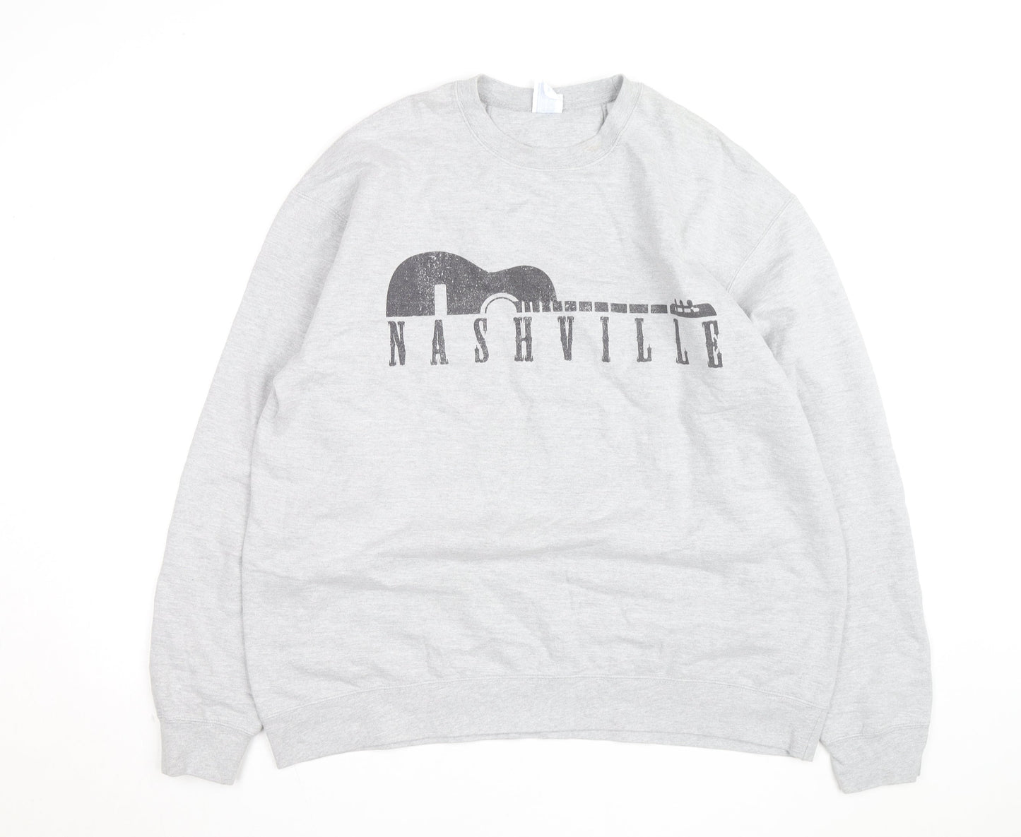 Port & Company Men's Grey XL Nashville Music Graphic Pullover Sweatshirt